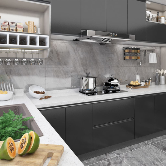 vidaXL Dekorplast 2 st svart 500x90 cm PVC