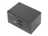 DIGITUS DS-12860 - Omkopplare för tangentbord/video/mus/ljud/USB - 2 x KVM/ljud/USB - 1 lokal användare - skrivbordsmodell