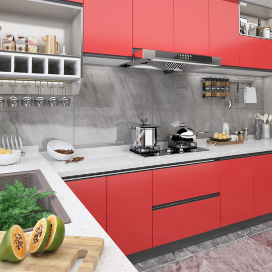 vidaXL Dekorplast röd 500x90 cm PVC