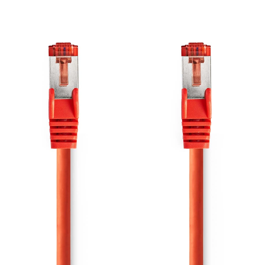 Cat 6 kabel | RJ45 hane | RJ45 hane | S/FTP | 1.00 m | Rund | LSZH | Röd | Plastpåse