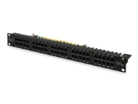 Digitus DN-91350-1-B, 10 Gigabit Ethernet, RJ-45, Guld, Cat3, Sort, Galvaniserad stål