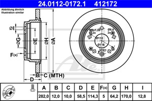 Bromsskiva, Bakaxel, honda fr-v, stream, 42510-S7A-J00, 42510-S7A-J50