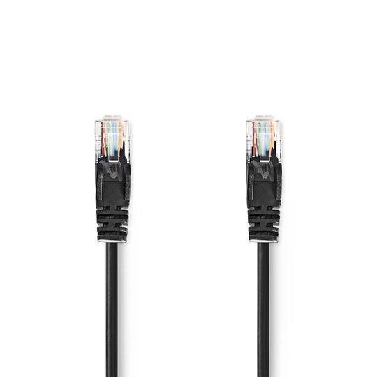 Cat 5e kabel | U/UTP | RJ45 hane | RJ45 hane | 3.00 m | Rund | PVC | Svart | Kuvert