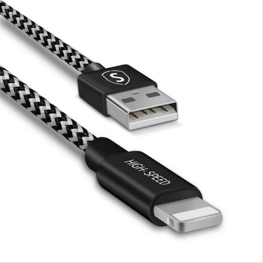 SiGN Skin Lightning Kabel 2.1A, 1.5 m - Svart/Vit