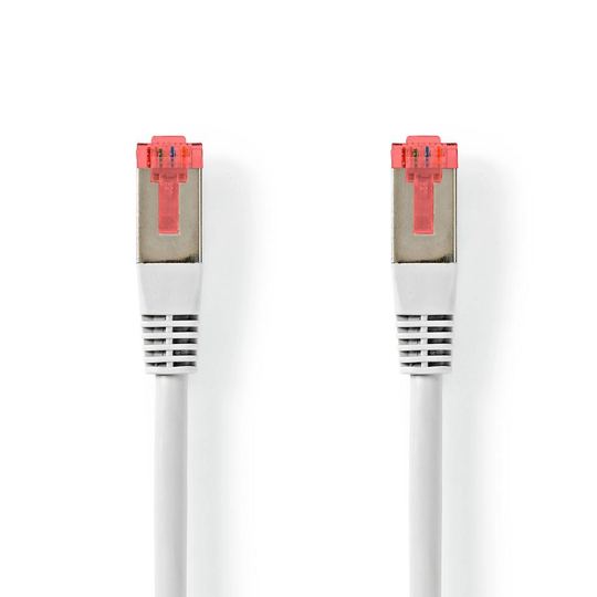 Cat 6 kabel | RJ45 hane | RJ45 hane | S/FTP | 7.50 m | Rund | PVC | Vit | Tag