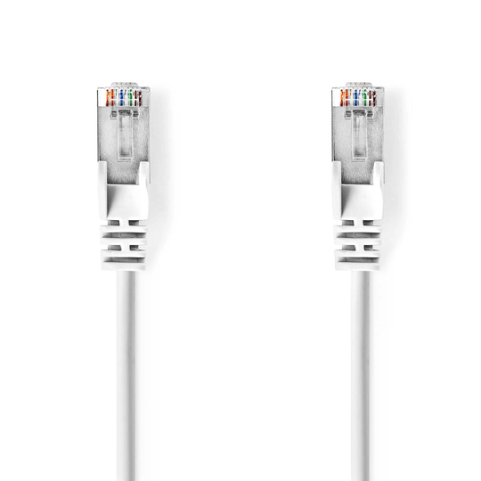 Cat 5e kabel | SF/UTP | RJ45 hane | RJ45 hane | 0.50 m | Rund | PVC | Vit | Plastpåse