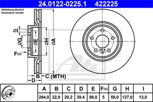 Bromsskiva, Framaxel, alfa romeo gtv, spider, 46427948, 60606170