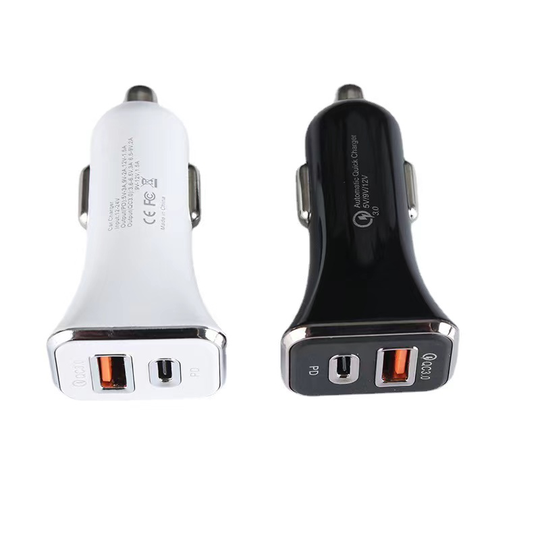 Billaddare 2 i 1 USB-C USB-A
