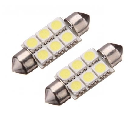 LED Spollampa, Sockel C5W, 6-LED, 36mm,
