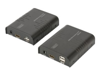 DIGITUS Professional HDMI KVM Extender over IP, Set - Förlängare för tangentbord/video/mus/ljud - 100Mb LAN - USB - upp till 120 m
