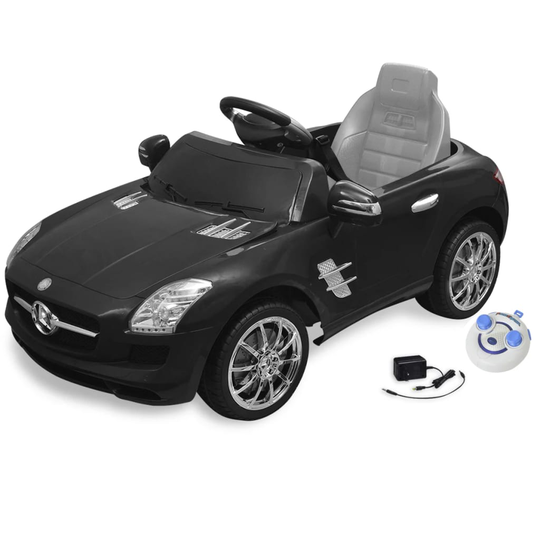 Elbil för barn Mercedes Benz SLS AMG med fjärrkontroll svart 6 V