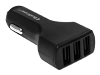 Qoltec - Strömadapter för bil - 24 Watt - 4.8 A - 3 utdatakontakter (3 x USB typ A) - svart