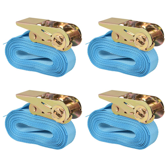 vidaXL Lastspännare med spärr 4 st 0,8 ton 6mx25mm blå