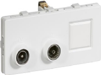 LAURITZ KNUDSEN TV-, radio- och RJ45-slingbox, 2 modul 3 plugg TD312FUGA®Färg: vit