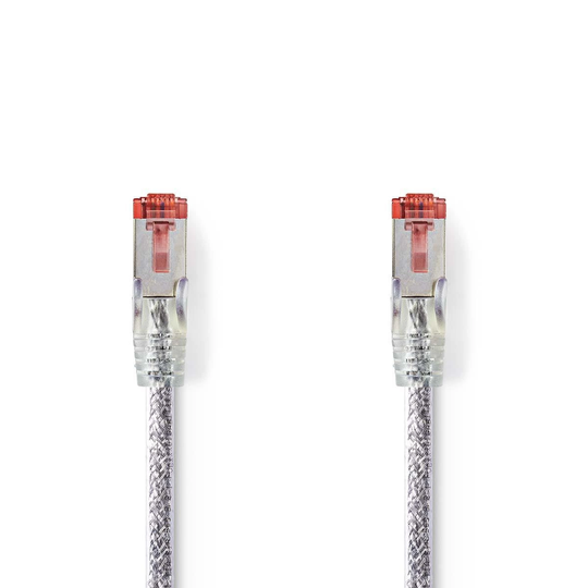 Cat 6 kabel | RJ45 hane | RJ45 hane | S/FTP | 0.30 m | Rund | LSZH | Transparent | Plastpåse