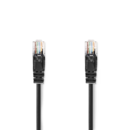 Cat 5e kabel | U/UTP | RJ45 hane | RJ45 hane | 5.00 m | Rund | PVC | Svart | Kuvert