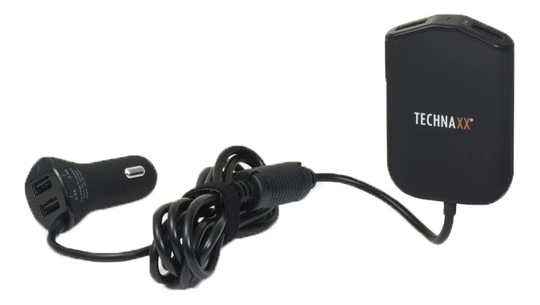 Technaxx Familje biladdare TE14, 4x USB-portar, 2,4A/port, svart