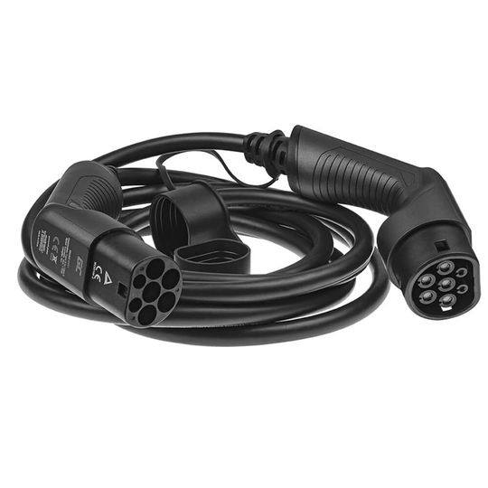 Greencell Laddkabel Elbil Ev11 Typ2 5M, 7,2Kw, 32A, 1-Fas Svart Ip55