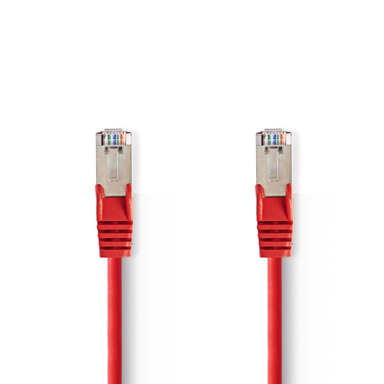 Cat 5e kabel | SF/UTP | RJ45 hane | RJ45 hane | 7.50 m | Rund | PVC | Röd | Plastpåse