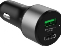Crong Power Car Charger 63W - USB-C PD 45W + USB QC 3.0 18W billaddare (svart)
