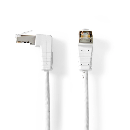 CAT6 F/UTP-nätverkskabel RJ45 hane - RJ45 hane, vinklad 5.00 m vit