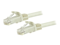 StarTech.com 5m CAT6 Ethernet-kabel, 10 Gigabit Snagless RJ45 650MHz 100W PoE Patch Cord, CAT 6 10GbE UTP-nätverkskabel med dragavlastning, vit, Fluke Tested/Wiring is UL Certified/TIA - Kategori 6 - 24AWG (N6PATC5MWH) - Patchkabel - RJ-45 (hane) till RJ-45 (hane) - 5 m - UTP - CAT 6 - snagless - vit