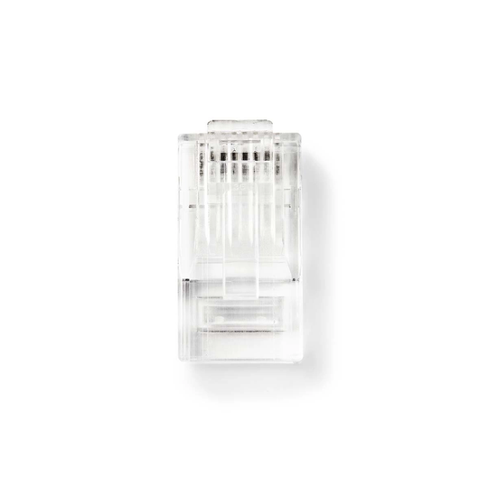 RJ45-kontakt | Hane | Solid UTP CAT5 | Rak | Guldplaterad | 10 st. | PVC | Transparent | Låda
