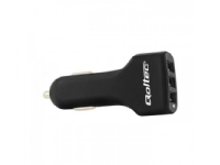Qoltec - Strömadapter för bil - 24 Watt - 4.8 A - 3 utdatakontakter (USB) - svart