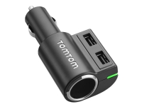 TomTom Fast Multi-Charger - Strömadapter för bil - 3 utdatakontakter (USB, cigarettändare) - för GO 51, 5200, 61, 610, 6200 Start 42, 52, 62 TRUCKER 500, 5000, 6000 VIA 52, 62 VIO