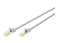 DIGITUS - Patchkabel - RJ-45 (han) till RJ-45 (han) - 5 m - SFTP - CAT 6a - booted, halogenfri, formet, knastfri - grå