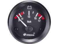 Equus 842060 Bil indbygningsinstrument Voltmeter måleområde 9 - 17 V Standard Gul, Rød, Grøn 52 mm