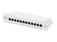 DIGITUS Professional DN-91512S-G - Kopplingspanel - CAT 5e - STP - RJ-45 X 12 - grå, RAL 7035 - 1U - 10