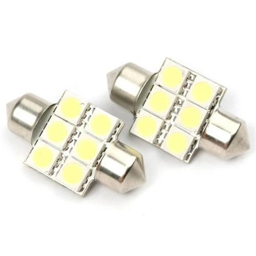 LED Spollampa, Sockel C5W, 6-LED 33mm