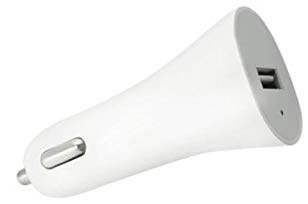 Billaddare 1A med USB uttag, Vit