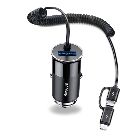 Baseus Billaddare med Lightning/USB-C