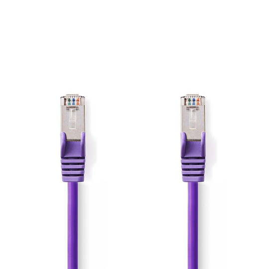 Cat 5e kabel | SF/UTP | RJ45 hane | RJ45 hane | 30.0 m | Rund | PVC | Violett | Plastpåse