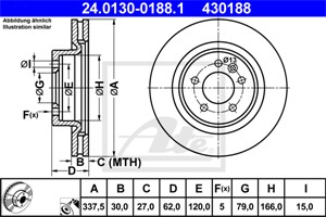 Bromsskiva, Framaxel, land rover discovery iii, range rover sport i, SDB000612, SDB000613, SDB000614