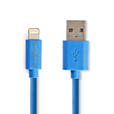 USB Lightning laddkabel till iPhone, iPad, iPod, 1m Blå