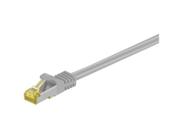 RJ45-nätverkskabel S/FTP (PiMF), 500 MHz, med CAT 7 råkabel, grå, 30 m