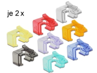 Delock RJ45 Repair Clip Starter Set - Reparationsklämma för nätverkskontakt - blandade färger (paket om 16)