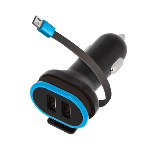 Forever Dual USB Billaddare CC-02 3A med microUSB kabel