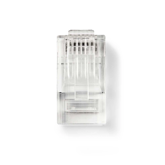RJ45-kontakt | Hane | Strandad UTP CAT6 | Rak | Guldplaterad | 10 st. | PVC | Transparent | Plastpåse
