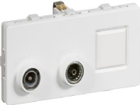 LAURITZ KNUDSEN TV-, radio- och RJ45-slingbox, 2 modul 3 plugg TD304FUGA®Färg: vit