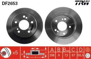 Bromsskiva, Bakaxel, mercedes-benz c-klass [w202], c-klass t-model [s202], 202 423 00 12, A 202 423 00 12, F3501110