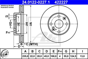 Bromsskiva, Framaxel, kia rio halvkombi i, rio sedan i, KDX74-33-251, MDX74-33-251